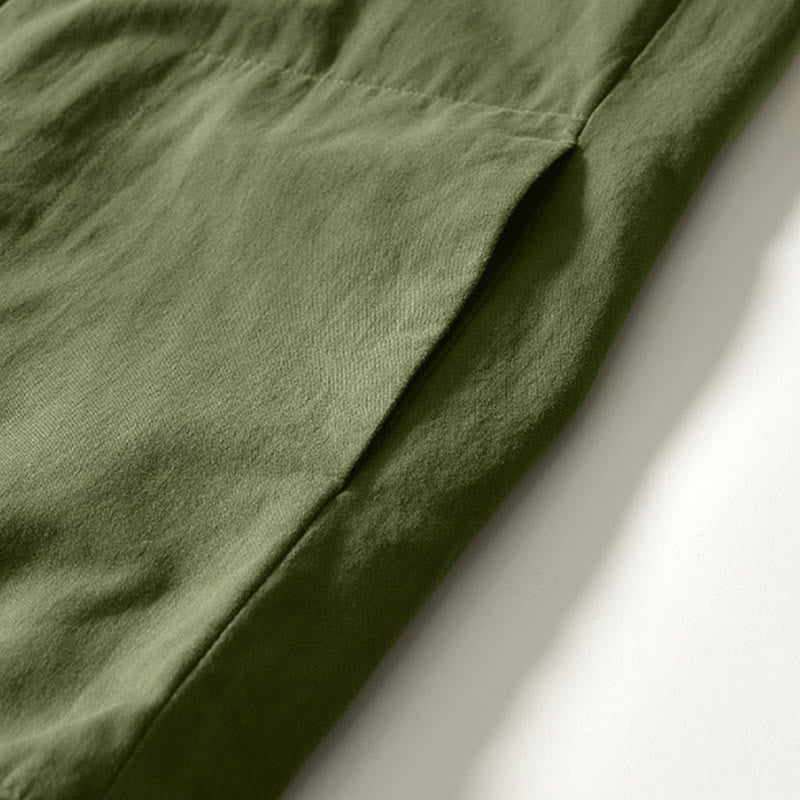 Camicia da uomo in cotone con maniche lunghe e bottoni, modello Buddha Stones Fall Solid, con tasche - image 27