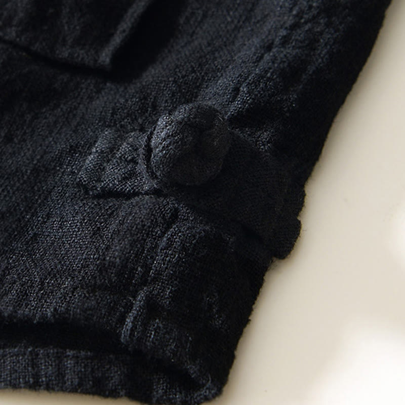 Buddha Stones Camicia da uomo in cotone ramiè con tasche e bottoni, a maniche lunghe, tinta unita autunnale - image 8