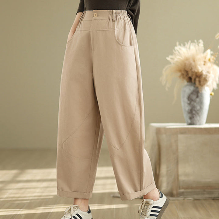 Pantaloni harem da donna in cotone e poliestere con tasche, modello Buddha Stones, casual, lunghezza 7-8, bottoni - image 12