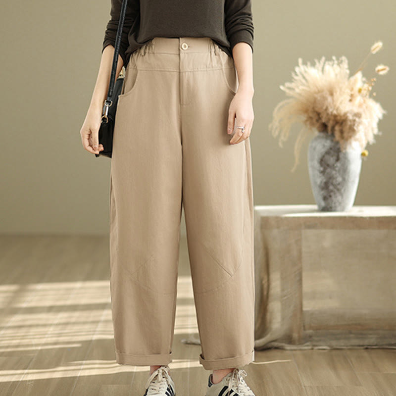 Pantaloni harem da donna in cotone e poliestere con tasche, modello Buddha Stones, casual, lunghezza 7-8, bottoni - image 14