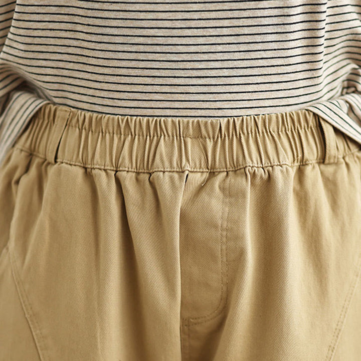 Pantaloni harem da donna in poliestere con elastico in vita e tasche, stile casual , Buddha Stones - image 8