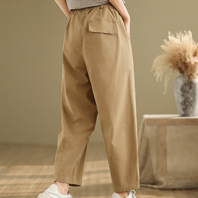 Pantaloni harem da donna in poliestere con elastico in vita e tasche, stile casual , Buddha Stones - image 5