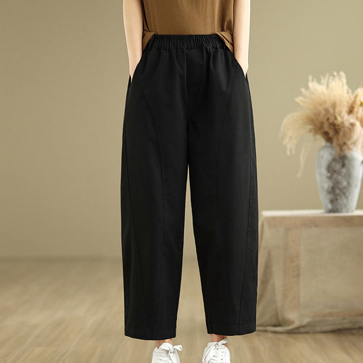 Pantaloni harem da donna in poliestere con elastico in vita e tasche, stile casual , Buddha Stones - image 10