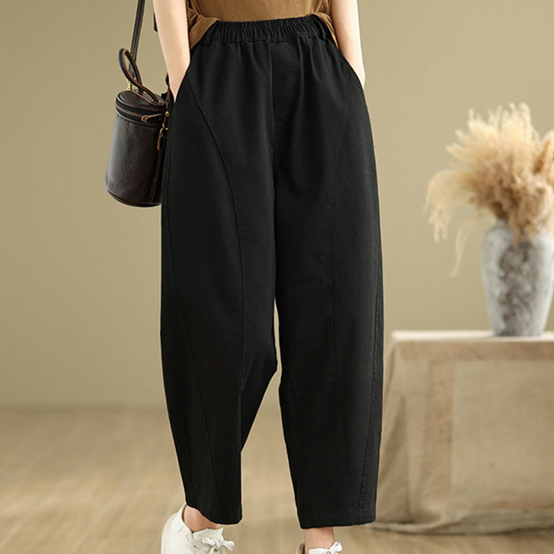 Pantaloni harem da donna in poliestere con elastico in vita e tasche, stile casual , Buddha Stones - Nero - US8-10, UK/AU12-14, EU40-42 (2XL) - image 9