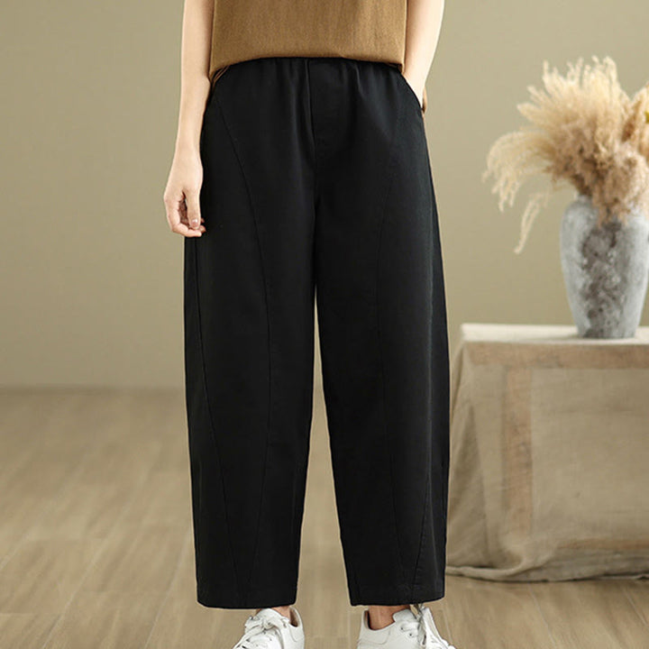 Pantaloni harem da donna in poliestere con elastico in vita e tasche, stile casual , Buddha Stones - image 14
