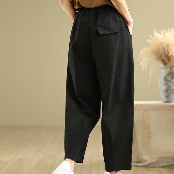 Pantaloni harem da donna in poliestere con elastico in vita e tasche, stile casual , Buddha Stones - image 12
