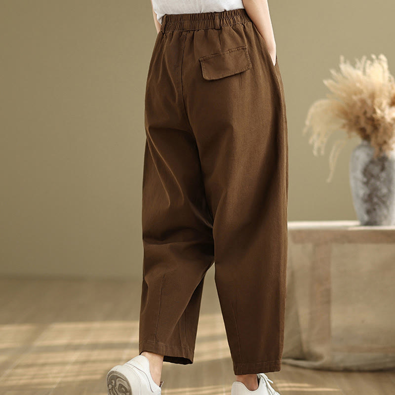 Pantaloni harem da donna in poliestere con elastico in vita e tasche, stile casual , Buddha Stones - image 20