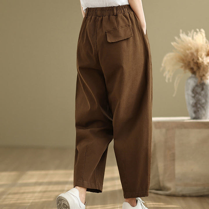 Pantaloni harem da donna in poliestere con elastico in vita e tasche, stile casual , Buddha Stones - image 20