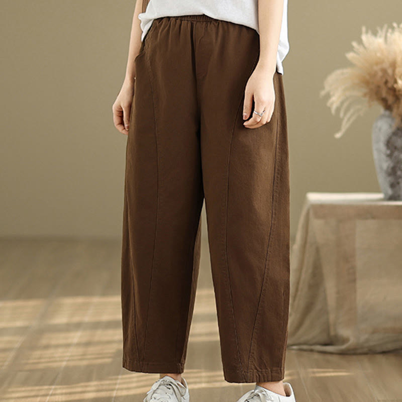 Pantaloni harem da donna in poliestere con elastico in vita e tasche, stile casual , Buddha Stones - image 16