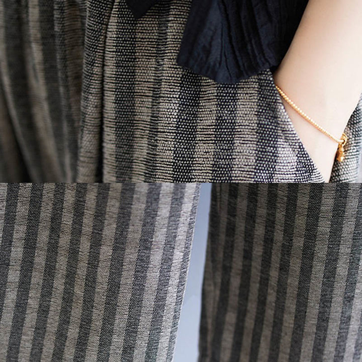 Pantaloni larghi da donna in poliestere con tasche, a righe, in velluto a coste, casual, da 7-8 Buddha Stones - image 12