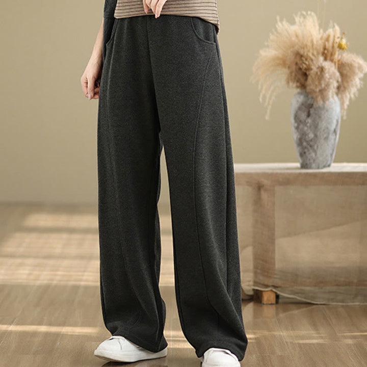 Pantaloni da donna casual in poliestere con gamba dritta e tasche , Buddha Stones - image 1