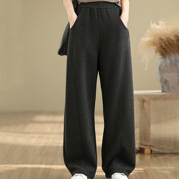 Pantaloni da donna casual in poliestere con gamba dritta e tasche , Buddha Stones - Nero - US8-10, UK/AU12-14, EU40-42 (2XL) - image 0