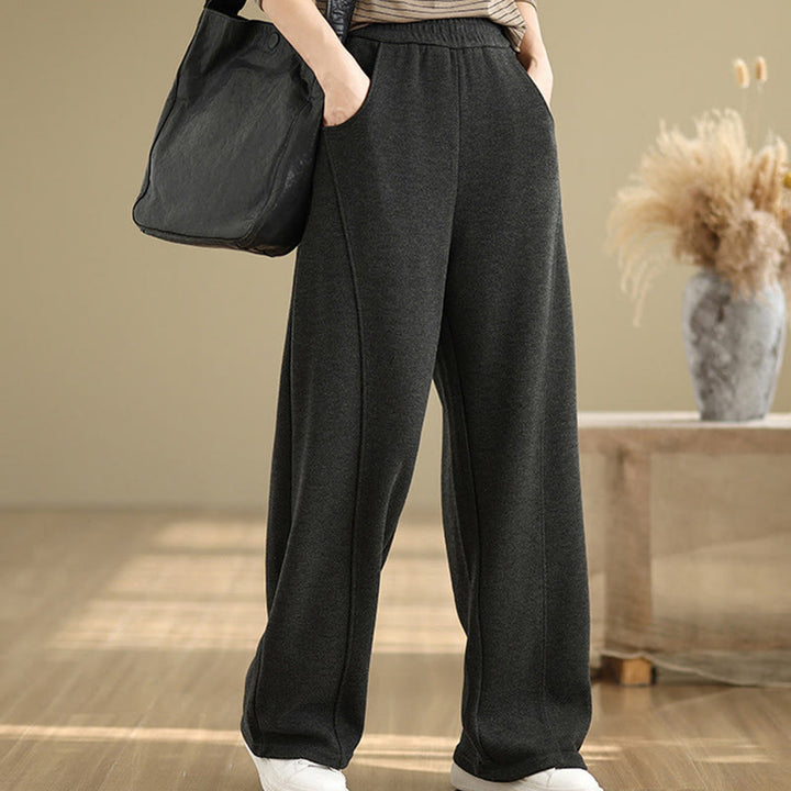 Pantaloni da donna casual in poliestere con gamba dritta e tasche , Buddha Stones - image 5