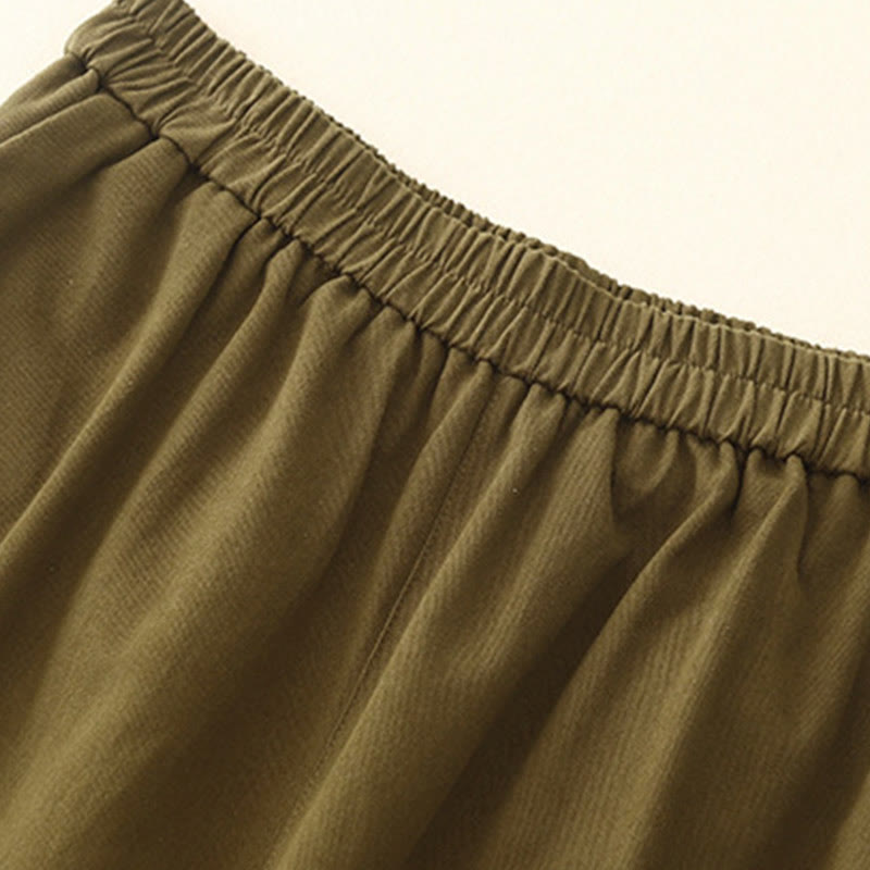 Pantaloni casual da donna in cotone e poliestere con bottoni automatici e tasche Buddha Stones - image 7