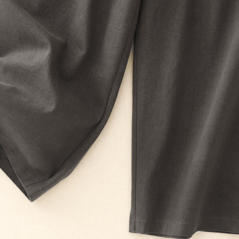 Pantaloni casual da donna in cotone e poliestere con bottoni automatici e tasche Buddha Stones - image 14