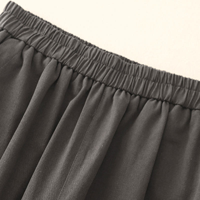 Pantaloni casual da donna in cotone e poliestere con bottoni automatici e tasche Buddha Stones - image 13