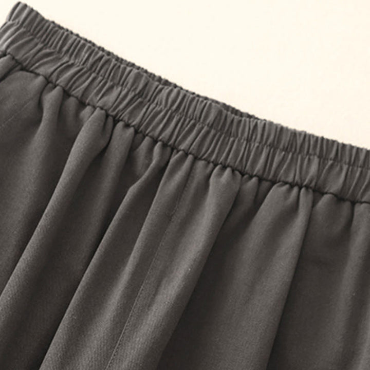 Pantaloni casual da donna in cotone e poliestere con bottoni automatici e tasche Buddha Stones - image 13