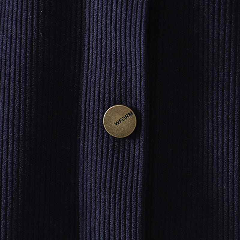 Camicia da donna a maniche lunghe in velluto a coste di cotone con bottoni semplici Buddha Stones Commute - image 2