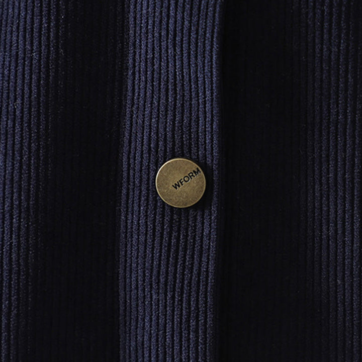 Camicia da donna a maniche lunghe in velluto a coste di cotone con bottoni semplici Buddha Stones Commute - image 2