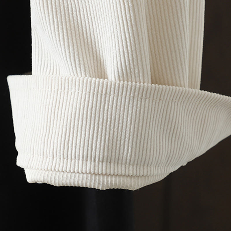 Camicia da donna a maniche lunghe in velluto a coste di cotone con bottoni semplici Buddha Stones Commute - image 14