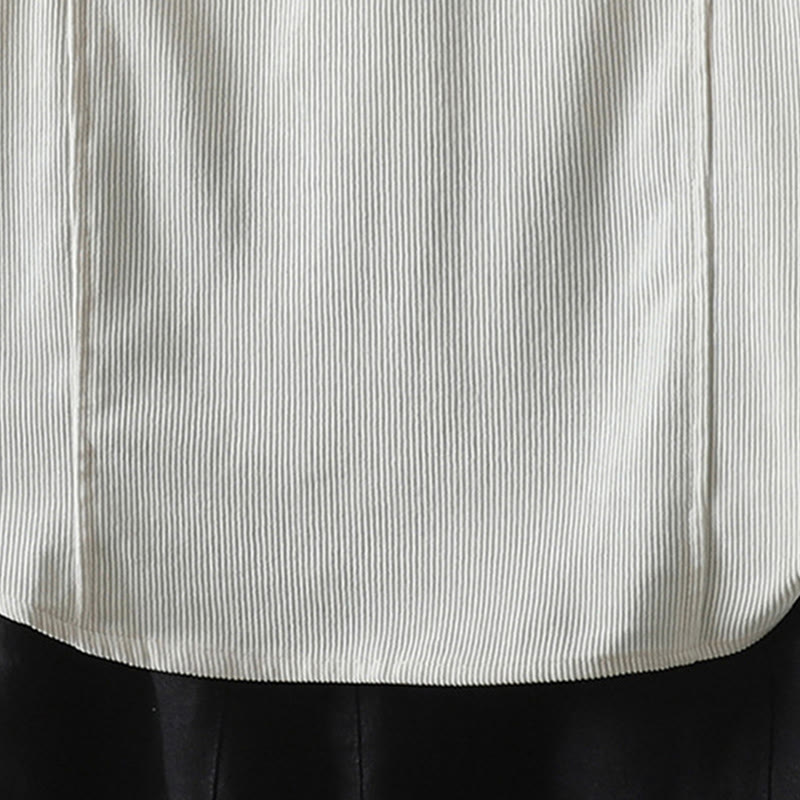 Camicia da donna a maniche lunghe in velluto a coste di cotone con bottoni semplici Buddha Stones Commute - image 15