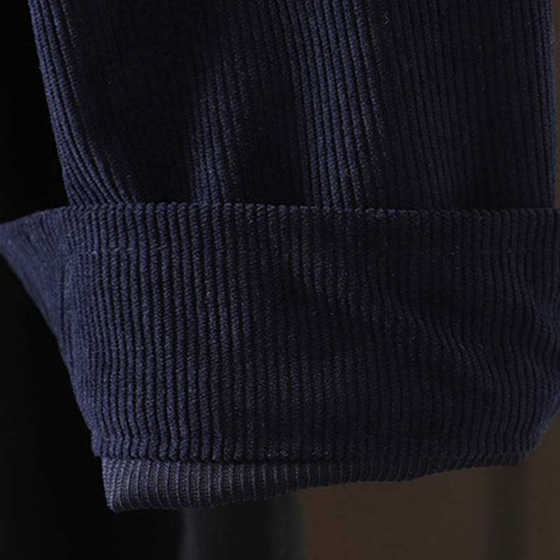 Camicia da donna a maniche lunghe in velluto a coste di cotone con bottoni semplici Buddha Stones Commute - image 4