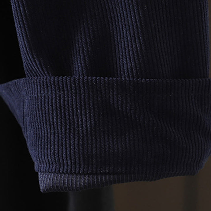 Camicia da donna a maniche lunghe in velluto a coste di cotone con bottoni semplici Buddha Stones Commute - image 4