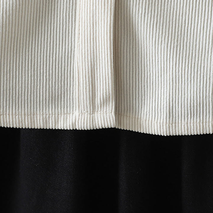 Camicia da donna a maniche lunghe in velluto a coste di cotone con bottoni semplici Buddha Stones Commute - image 16