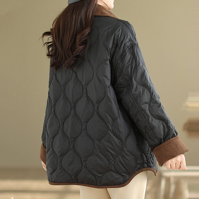Giacca da donna in cotone a maniche lunghe con tasche e risvolto in colore contrastante Buddha Stones - image 7