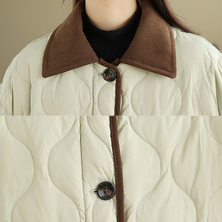 Giacca da donna in cotone a maniche lunghe con tasche e risvolto in colore contrastante Buddha Stones - image 22