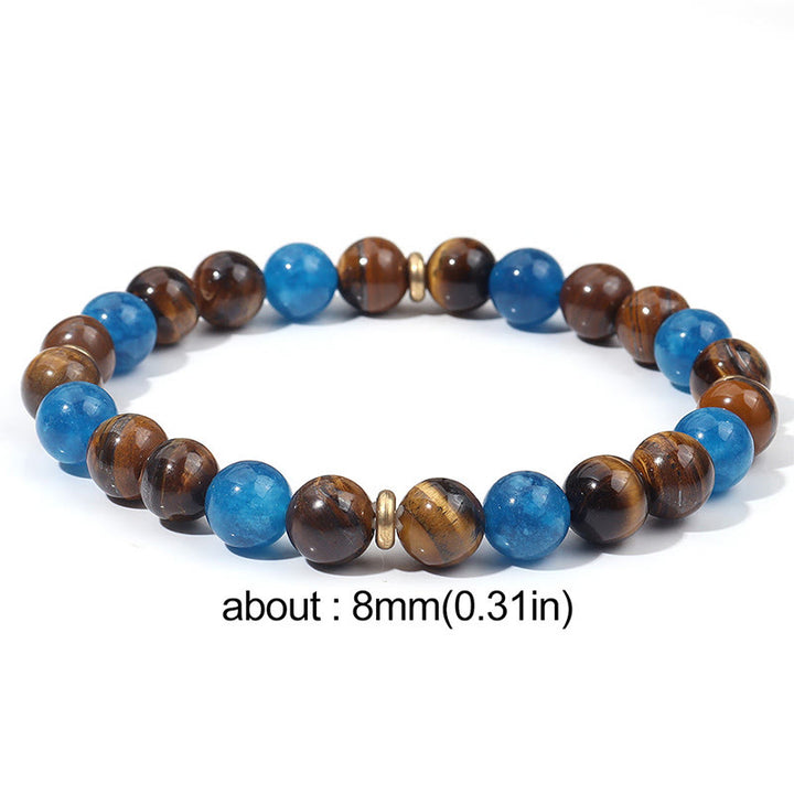 Braccialetto motivazionale con perline distanziatrici in apatite e occhio di tigre Buddha Stones - image 7