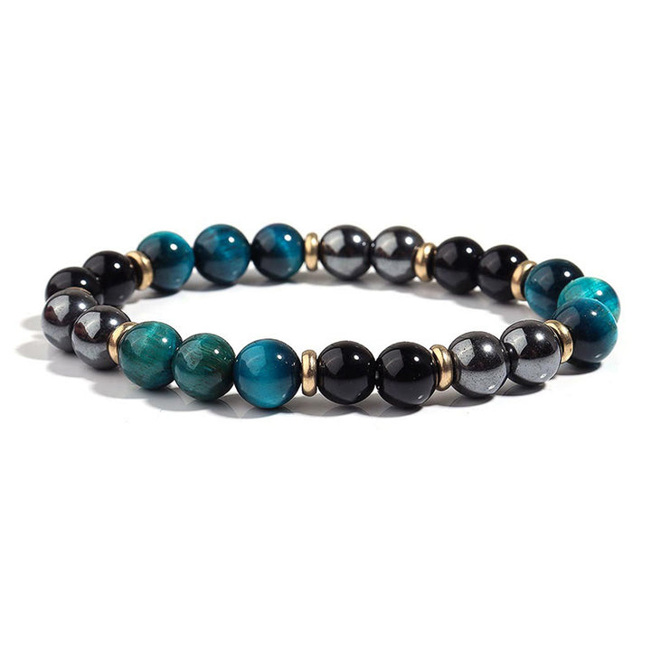 Braccialetto di equilibrio con perline di occhio di tigre blu naturale Buddha Stones - image 6
