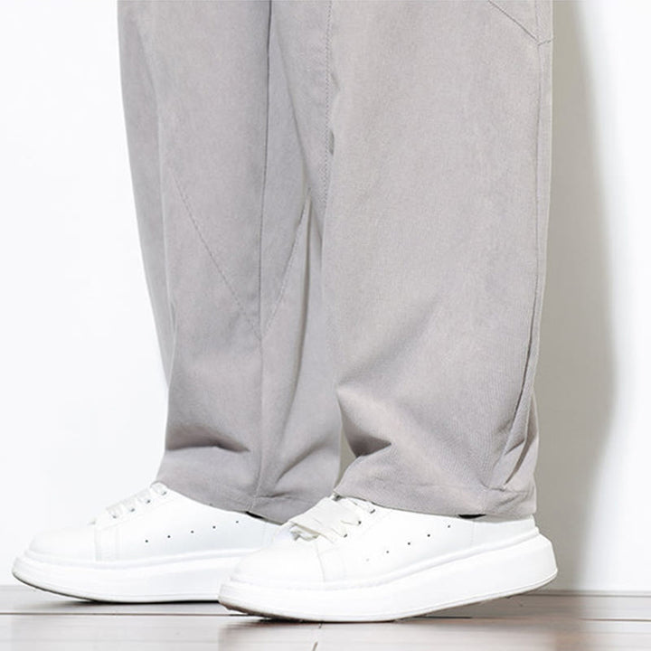 Pantaloni harem da uomo in velluto a coste di cotone con tasche e coulisse in tinta unita con motivo Buddha Stones - image 19