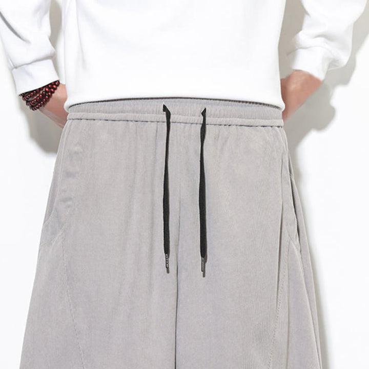 Pantaloni harem da uomo in velluto a coste di cotone con tasche e coulisse in tinta unita con motivo Buddha Stones - image 16