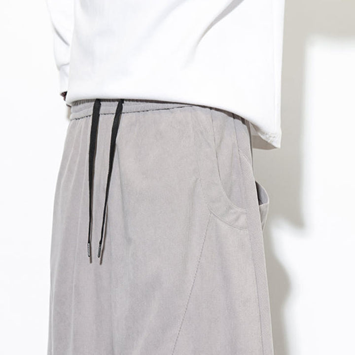 Pantaloni harem da uomo in velluto a coste di cotone con tasche e coulisse in tinta unita con motivo Buddha Stones - image 18