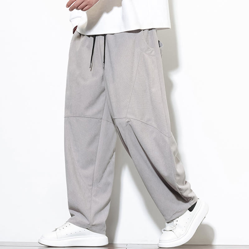 Pantaloni harem da uomo in velluto a coste di cotone con tasche e coulisse in tinta unita con motivo Buddha Stones - image 10