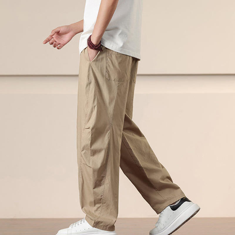 Pantaloni harem da uomo con coulisse e tasche Buddha Stones Commute Spring tinta unita - image 6