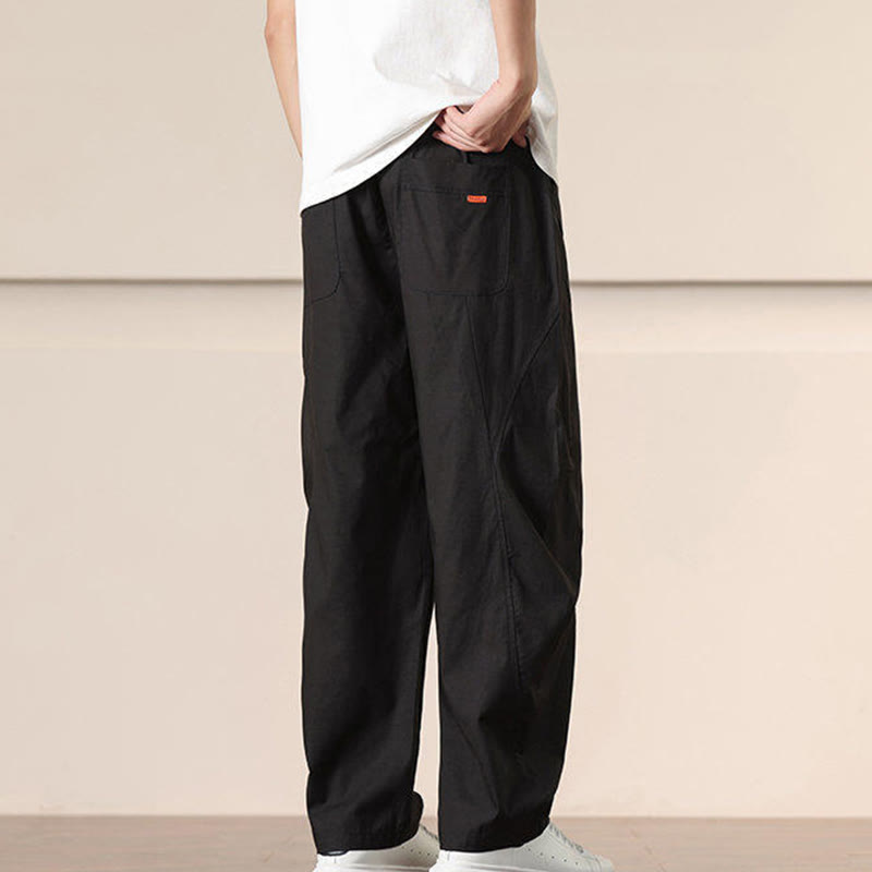 Pantaloni harem da uomo con coulisse e tasche Buddha Stones Commute Spring tinta unita - image 14