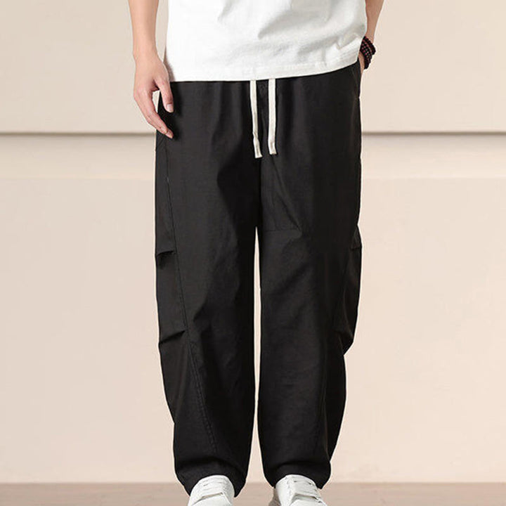 Pantaloni harem da uomo con coulisse e tasche Buddha Stones Commute Spring tinta unita - image 10