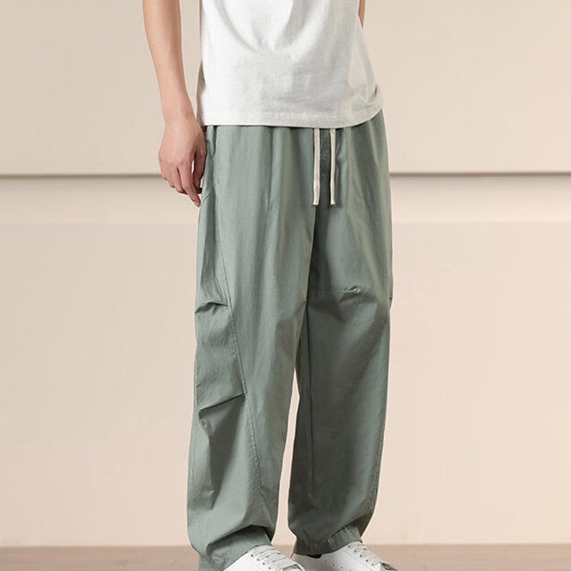 Pantaloni harem da uomo con coulisse e tasche Buddha Stones Commute Spring tinta unita - image 22
