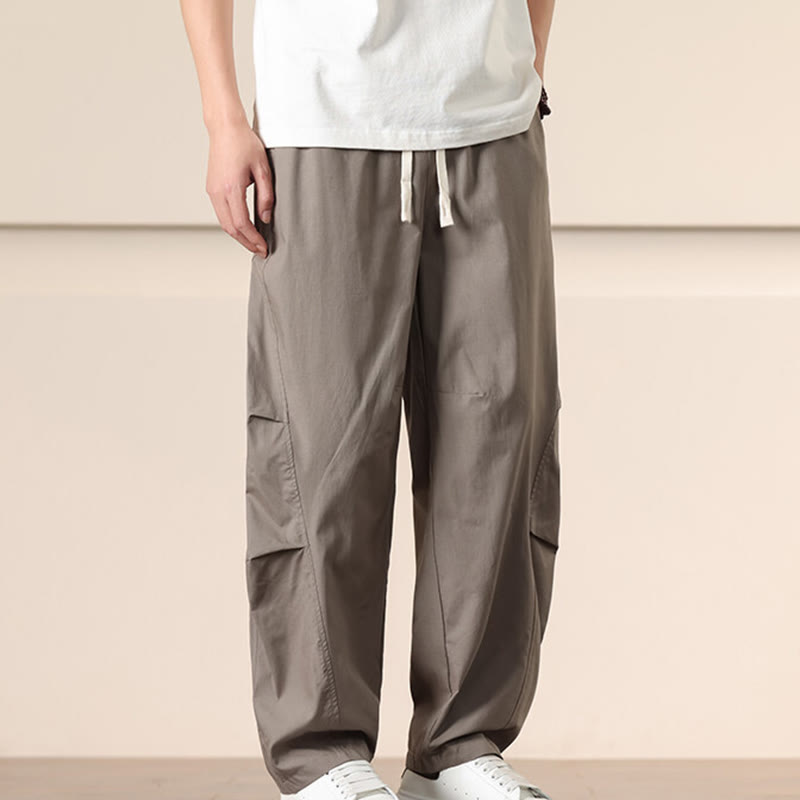 Pantaloni harem da uomo con coulisse e tasche Buddha Stones Commute Spring tinta unita - Grigio scuro - US/UK/AU46, EU56 (5XL) - image 26