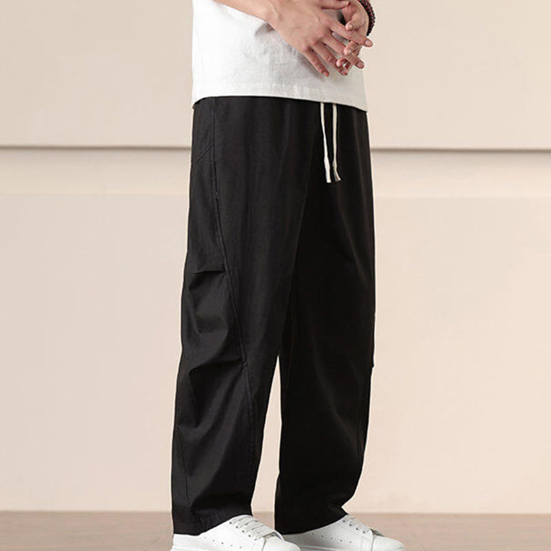 Pantaloni harem da uomo con coulisse e tasche Buddha Stones Commute Spring tinta unita - image 15