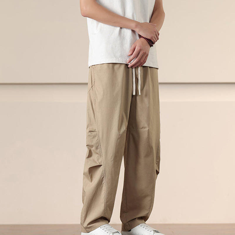 Pantaloni harem da uomo con coulisse e tasche Buddha Stones Commute Spring tinta unita - image 7