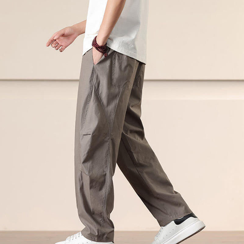 Pantaloni harem da uomo con coulisse e tasche Buddha Stones Commute Spring tinta unita - image 30