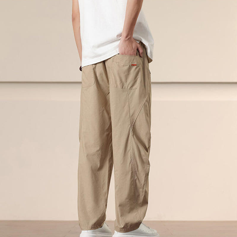 Pantaloni harem da uomo con coulisse e tasche Buddha Stones Commute Spring tinta unita - image 5
