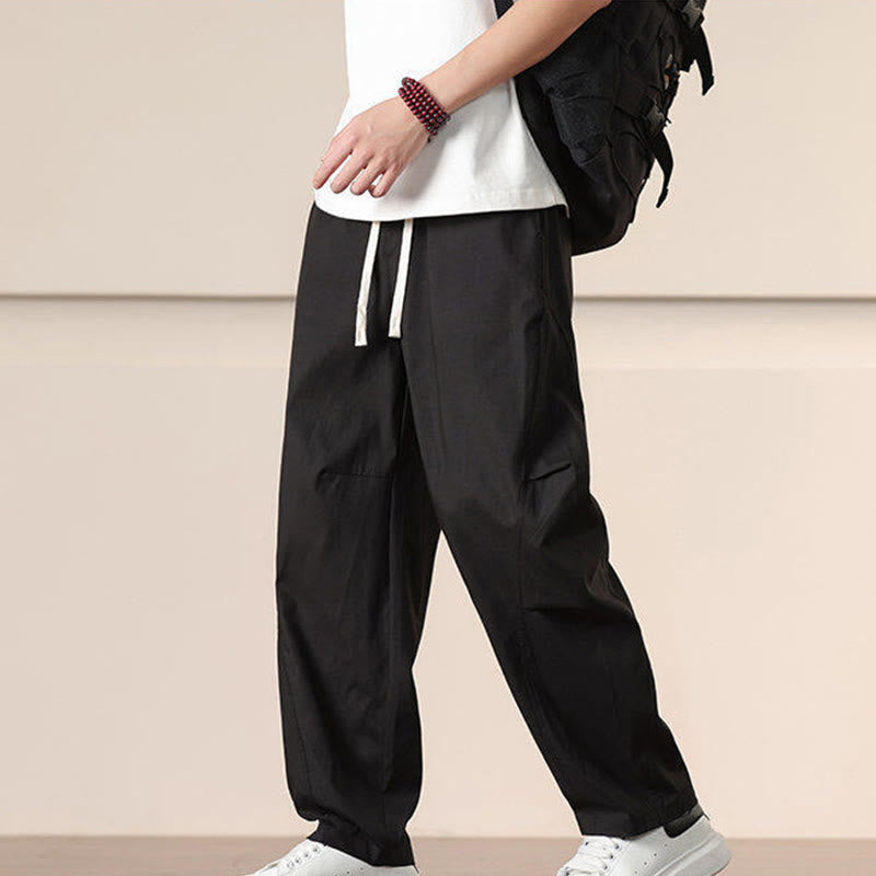 Pantaloni harem da uomo con coulisse e tasche Buddha Stones Commute Spring tinta unita - image 13