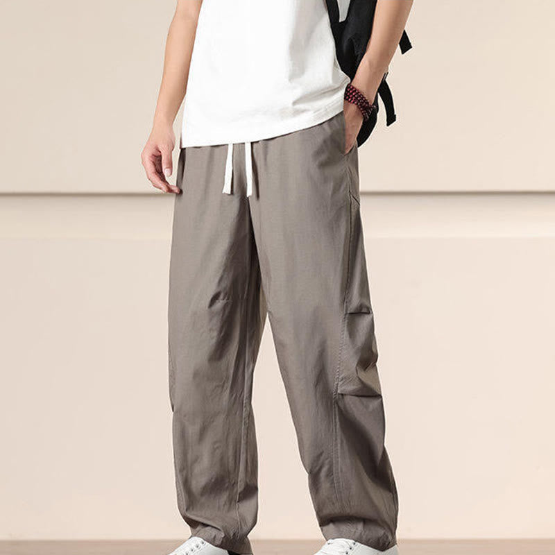 Pantaloni harem da uomo con coulisse e tasche Buddha Stones Commute Spring tinta unita - image 31
