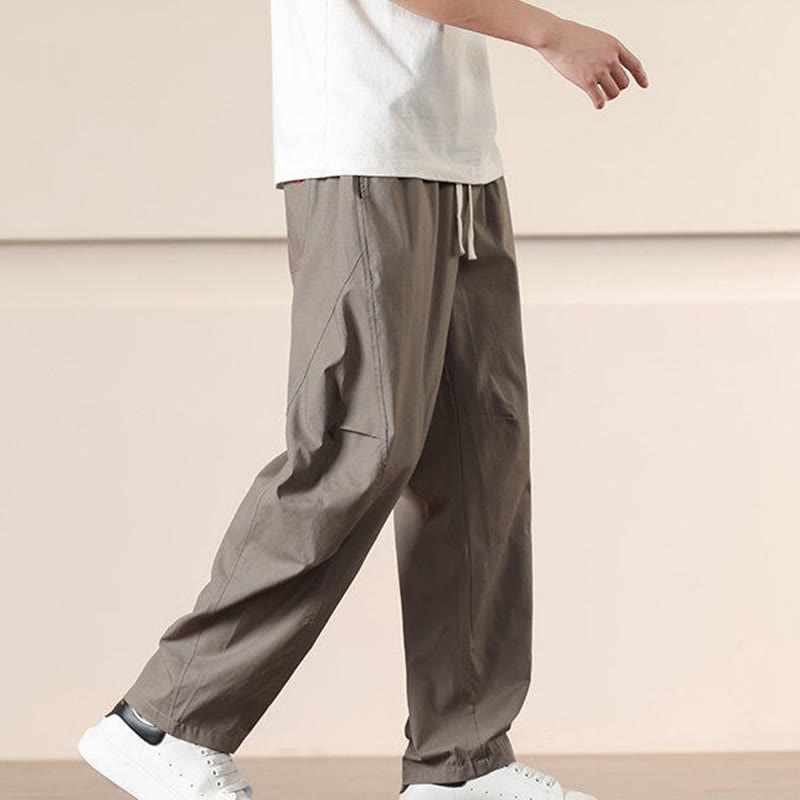 Pantaloni harem da uomo con coulisse e tasche Buddha Stones Commute Spring tinta unita - image 29