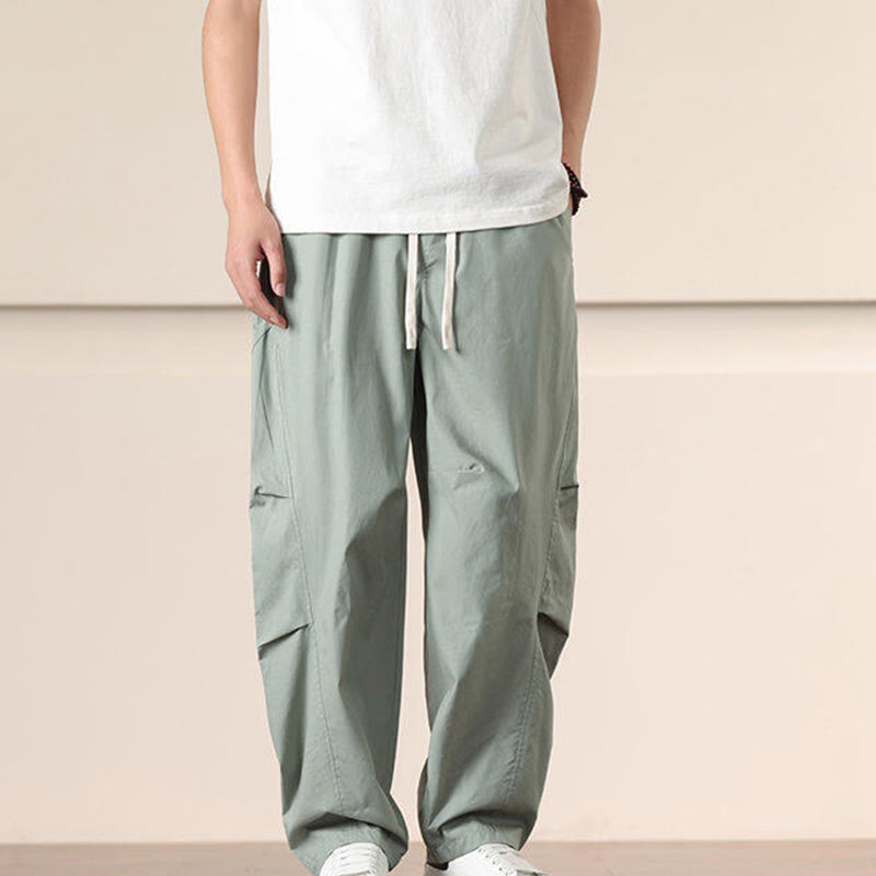 Pantaloni harem da uomo con coulisse e tasche Buddha Stones Commute Spring tinta unita - Acquamarina media - US/UK/AU46, EU56 (5XL) - image 17
