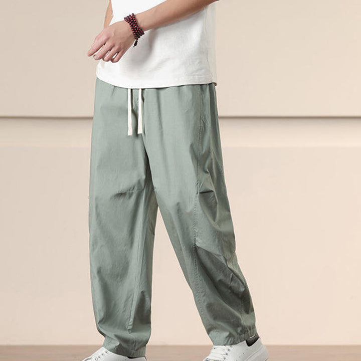 Pantaloni harem da uomo con coulisse e tasche Buddha Stones Commute Spring tinta unita - image 19